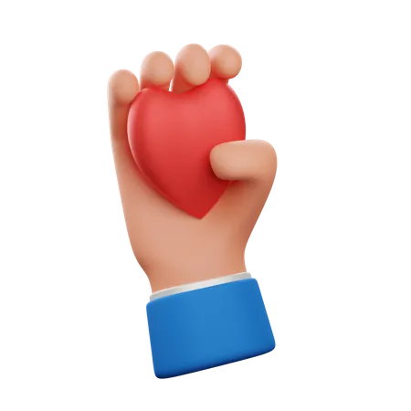 Hand holding heart  3D Icon