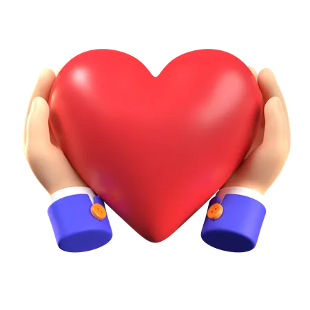 Hand Holding Hearth  3D Icon