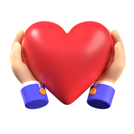 Hand Holding Hearth  3D Icon