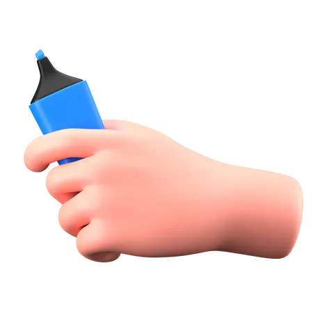 Hand Holding Highlighter  3D Icon