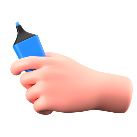 Hand Holding Highlighter  3D Icon