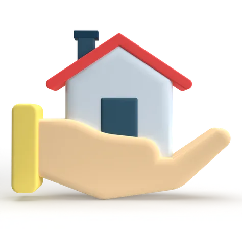 Hand Holding Home  3D Icon