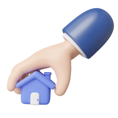 Hand Holding Home  3D Icon