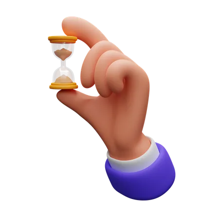 Hand holding Hourglass  3D Icon