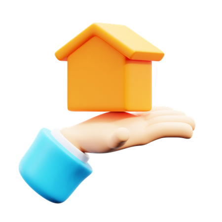 Hand Holding house  3D Icon