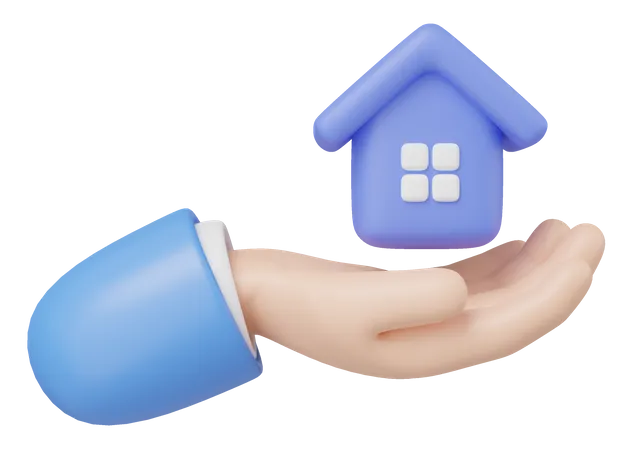 Hand Holding House  3D Icon