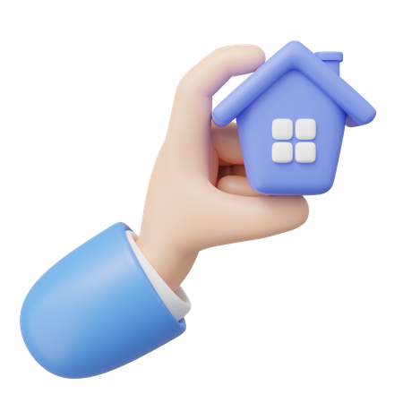 Hand Holding House  3D Icon