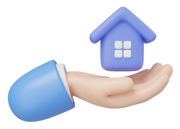 Hand Holding House  3D Icon