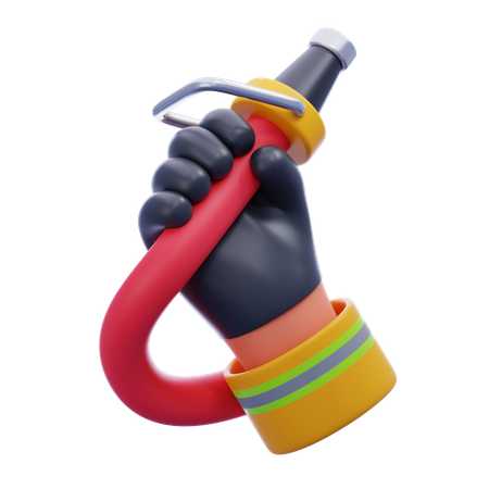 Hand holding hydrant hose  3D Icon