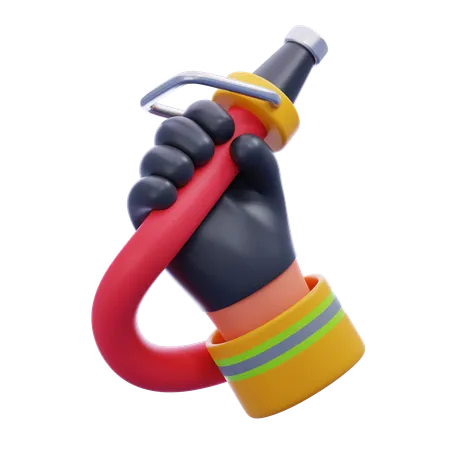 Hand holding hydrant hose  3D Icon