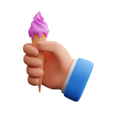 Hand holding Ice cream  3D Icon