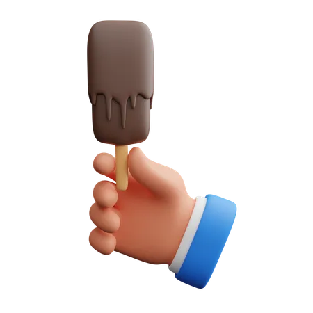 Hand Holding Ice Cream  3D Icon