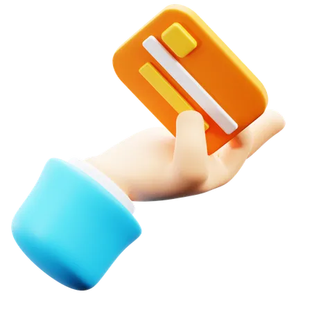 Hand Holding Id Card  3D Icon