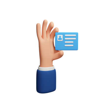 Hand Holding Id Card  3D Icon