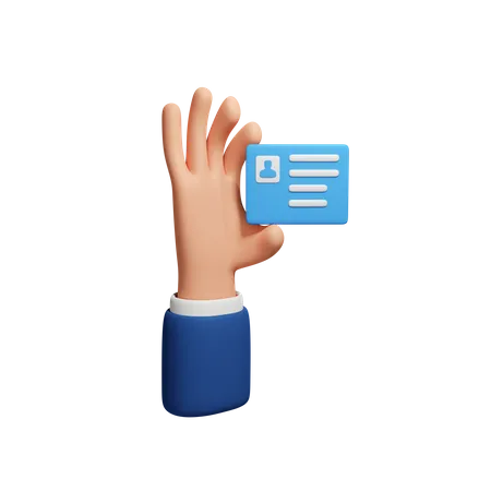 Hand Holding Id Card  3D Icon