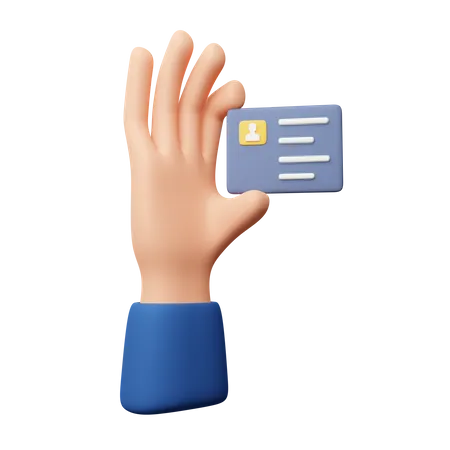 Hand Holding A Id Card Download This Item Now 3D Icon