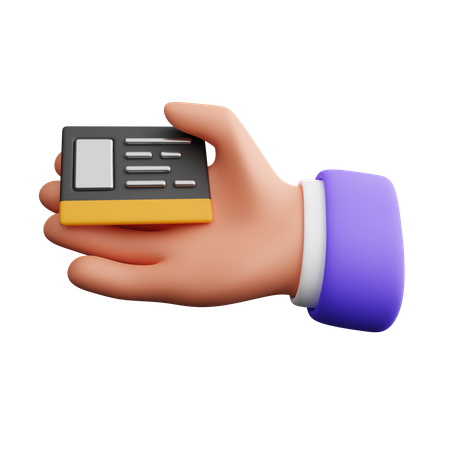 Hand holding Identity card  3D Icon