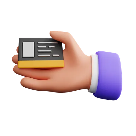 Hand holding Identity card  3D Icon