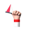 Hand Holding Indonesia Flag