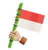 Hand Holding Indonesia Flag