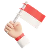 Hand Holding Indonesia Flag