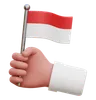 Hand Holding Indonesia Flag