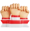 Hand Holding Indonesian Flag