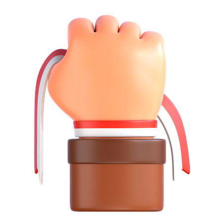 Hand Holding Indonesian Flag  3D Icon