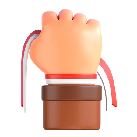 Hand Holding Indonesian Flag  3D Icon