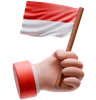 Hand Holding Indonesian Flag