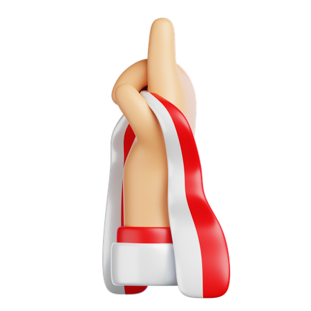 Hand Holding Indonesian Flag  3D Icon
