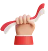 Hand Holding Indonesian Flag