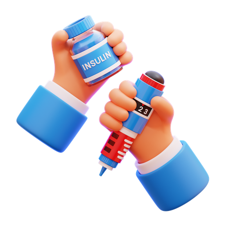 Hand Holding Insulin  3D Icon