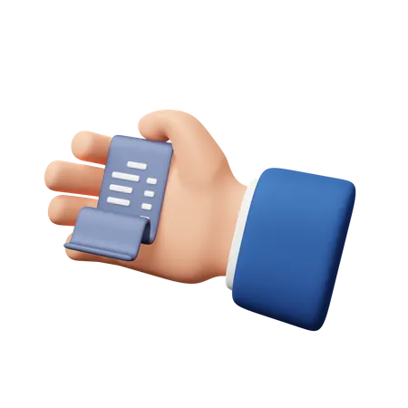 Hand Holding Invoice  3D Icon