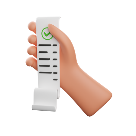 Hand Holding Invoice  3D Icon