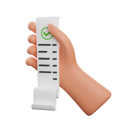 Hand Holding Invoice  3D Icon