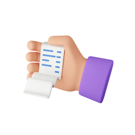 Hand Holding Invoice  3D Icon