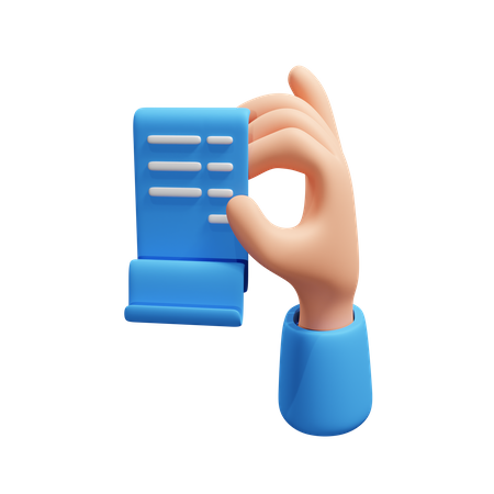 Hand Holding Invoice  3D Icon