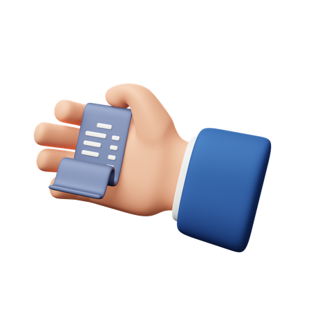 Hand Holding Invoice  3D Icon