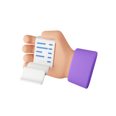 Hand Holding Invoice  3D Icon