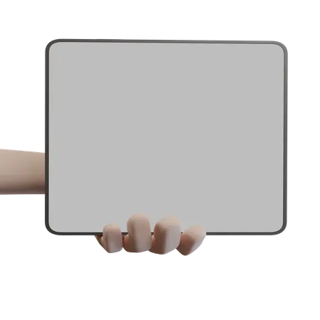 Hand holding ipad 3D Icon