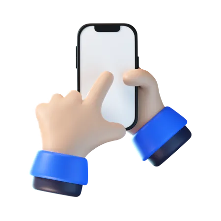 Hand Holding Iphone  3D Icon