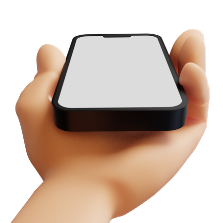 Hand holding iphone  3D Icon