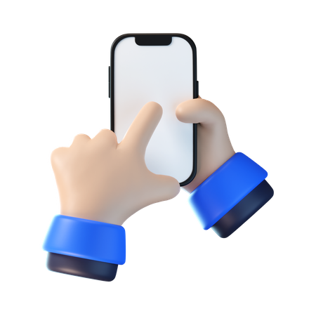 Hand Holding Iphone  3D Icon