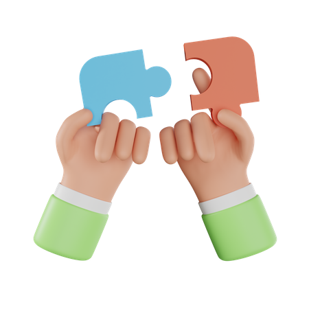 Hand Holding Jigsaw 3D Icon