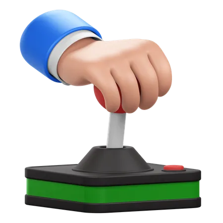 A Hand Controlling A Joystick Symbolizes Gaming Or Control 3D Icon