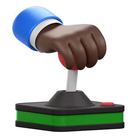 A Hand Controlling A Joystick Symbolizes Gaming Or Control 3D Icon