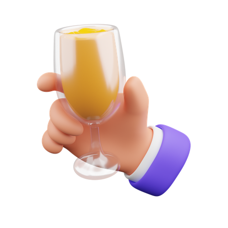 Hand holding juice  3D Icon