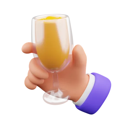 Hand holding juice  3D Icon