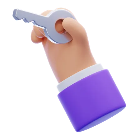 Hand Holding Key  3D Icon